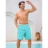 image:imageSILKWORLD Mens Swim Trunks with Compression Liner 9 Quick Dry Bathing Suit Long Swimming Shorts with Zipper Cargo PocketsAqua Fish Pattern