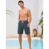 image:imageSILKWORLD Mens Swim Trunks with Compression Liner 9 Quick Dry Bathing Suit Long Swimming Shorts with Zipper Cargo PocketsDark Grey