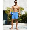 image:imageSILKWORLD Mens Swimming Trunks with Compression Liner 2 in 1 QuickDry Swim Shorts with Zipper PocketsBonnie Blue