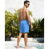 image:imageSILKWORLD Mens Swimming Trunks with Compression Liner 2 in 1 QuickDry Swim Shorts with Zipper PocketsBonnie Blue