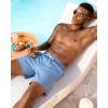 image:imageSILKWORLD Mens Swimming Trunks with Compression Liner 2 in 1 QuickDry Swim Shorts with Zipper PocketsHaze Blue
