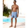 image:imageSILKWORLD Mens Swimming Trunks with Compression Liner 2 in 1 QuickDry Swim Shorts with Zipper PocketsHaze Blue