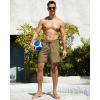image:imageSILKWORLD Mens Swimming Trunks with Compression Liner 2 in 1 QuickDry Swim Shorts with Zipper PocketsKhaki