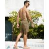 image:imageSILKWORLD Mens Swimming Trunks with Compression Liner 2 in 1 QuickDry Swim Shorts with Zipper PocketsKhaki