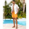 image:imageSILKWORLD Mens Swimming Trunks with Compression Liner 2 in 1 QuickDry Swim Shorts with Zipper PocketsOrange