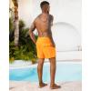 image:imageSILKWORLD Mens Swimming Trunks with Compression Liner 2 in 1 QuickDry Swim Shorts with Zipper PocketsOrange