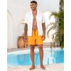 image:imageSILKWORLD Mens Swimming Trunks with Compression Liner 2 in 1 QuickDry Swim Shorts with Zipper PocketsOrange