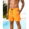 image:imageSILKWORLD Mens Swimming Trunks with Compression Liner 2 in 1 QuickDry Swim Shorts with Zipper PocketsOrange