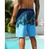 image:imageSILKWORLD Mens Swim Trunks with Compression Liner Quick Dry Bathing Suits 9 Inch Swimming Shorts with Cargo PocketsZ0 Blue Pineapple