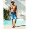 image:imageSILKWORLD Mens Swim Trunks with Compression Liner Quick Dry Bathing Suits 9 Inch Swimming Shorts with Cargo PocketsZ0 Blue Pineapple