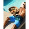 image:imageSILKWORLD Mens Swim Trunks with Compression Liner Quick Dry Bathing Suits 9 Inch Swimming Shorts with Cargo PocketsZ0 Blue Pineapple