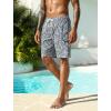 image:imageSILKWORLD Mens Swim Trunks with Compression Liner Quick Dry Bathing Suits 9 Inch Swimming Shorts with Cargo PocketsZ0 Grey Black Stripes