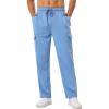 image:imageSILKWORLD Sweatpants for Men Zipper Cargo Pockets Joggers Open Bottom Casual Pants for Athletic Jogging Running WorkoutStyle Cblue