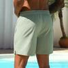 image:imageSILKWORLD Mens Swim Trunks Quick Dry Beach Shorts with PocketsMq18zipdusty Green