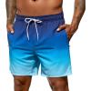 image:imageSILKWORLD Mens Swim Trunks Quick Dry Beach Shorts with PocketsMq18zipblue Ombre