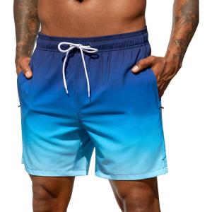 image:imageSILKWORLD Mens Swim Trunks Quick Dry Beach Shorts with PocketsMq18zipblue Ombre