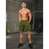 image:imageSILKWORLD Mens Running Shorts 6 Athletic Workout Casual Sweat Shorts Cotton Blend Breathable Jogger Shorts with PocketsArmy Green