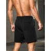 image:imageSILKWORLD Mens Running Shorts 6 Athletic Workout Casual Sweat Shorts Cotton Blend Breathable Jogger Shorts with PocketsBlack