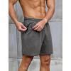 image:imageSILKWORLD Mens Running Shorts 6 Athletic Workout Casual Sweat Shorts Cotton Blend Breathable Jogger Shorts with PocketsDark Heather Grey