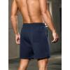 image:imageSILKWORLD Mens Running Shorts 6 Athletic Workout Casual Sweat Shorts Cotton Blend Breathable Jogger Shorts with PocketsDark Navy