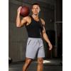 image:imageSILKWORLD Mens Running Shorts 6 Athletic Workout Casual Sweat Shorts Cotton Blend Breathable Jogger Shorts with PocketsLight Heather Grey