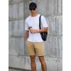 image:imageSILKWORLD Mens Running Shorts 6 Athletic Workout Casual Sweat Shorts Cotton Blend Breathable Jogger Shorts with PocketsLight Khaki