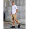 image:imageSILKWORLD Mens Running Shorts 6 Athletic Workout Casual Sweat Shorts Cotton Blend Breathable Jogger Shorts with PocketsLight Khaki