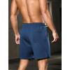 image:imageSILKWORLD Mens Running Shorts 6 Athletic Workout Casual Sweat Shorts Cotton Blend Breathable Jogger Shorts with PocketsNavy Blue