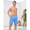 image:imageSILKWORLD Mens Swim Trunks Compression Liner 9 Quick Dry Bathing Suit Stretch Swim Shorts Beach Cruise Vacation EssentialsHaze Blue