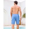 image:imageSILKWORLD Mens Swim Trunks Compression Liner 9 Quick Dry Bathing Suit Stretch Swim Shorts Beach Cruise Vacation EssentialsHaze Blue
