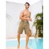 image:imageSILKWORLD Mens Swim Trunks Compression Liner 9 Quick Dry Bathing Suit Stretch Swim Shorts Beach Cruise Vacation EssentialsKhaki