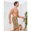 image:imageSILKWORLD Mens Swim Trunks Compression Liner 9 Quick Dry Bathing Suit Stretch Swim Shorts Beach Cruise Vacation EssentialsKhaki