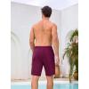 image:imageSILKWORLD Mens Swim Trunks Compression Liner 9 Quick Dry Bathing Suit Stretch Swim Shorts Beach Cruise Vacation EssentialsWine Red