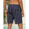 image:imageSILKWORLD Mens Swim Trunks with Compression Liner 2 in 1 Quick Dry Bathing Suit NoChafing Beach Shorts with Zipper PocketsStripes BBlack  Plum Vertical