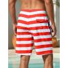 image:imageSILKWORLD Mens Swim Trunks with Compression Liner 2 in 1 Quick Dry Bathing Suit NoChafing Beach Shorts with Zipper PocketsStripes aAmerican Flag