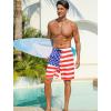 image:imageSILKWORLD Mens Swim Trunks with Compression Liner 2 in 1 Quick Dry Bathing Suit NoChafing Beach Shorts with Zipper PocketsStripes aAmerican Flag
