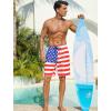 image:imageSILKWORLD Mens Swim Trunks with Compression Liner 2 in 1 Quick Dry Bathing Suit NoChafing Beach Shorts with Zipper PocketsStripes aAmerican Flag