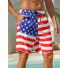 image:imageSILKWORLD Mens Swim Trunks with Compression Liner 2 in 1 Quick Dry Bathing Suit NoChafing Beach Shorts with Zipper PocketsStripes aAmerican Flag