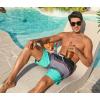 image:imageSILKWORLD Mens Swim Trunks with Compression Liner 2 in 1 Quick Dry Bathing Suit NoChafing Beach Shorts with Zipper PocketsStripes aBlack Charcoal  Teal
