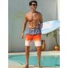 image:imageSILKWORLD Mens Swim Trunks with Compression Liner 2 in 1 Quick Dry Bathing Suit NoChafing Beach Shorts with Zipper PocketsStripes aGrey Orange Gradient