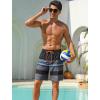 image:imageSILKWORLD Mens Swim Trunks with Compression Liner 2 in 1 Quick Dry Bathing Suit NoChafing Beach Shorts with Zipper PocketsStripes aHeathered Black  Grey