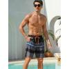 image:imageSILKWORLD Mens Swim Trunks with Compression Liner 2 in 1 Quick Dry Bathing Suit NoChafing Beach Shorts with Zipper PocketsStripes aHeathered Black  Grey