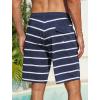 image:imageSILKWORLD Mens Swim Trunks with Compression Liner 2 in 1 Quick Dry Bathing Suit NoChafing Beach Shorts with Zipper PocketsStripes aMidnight Navy White