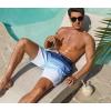 image:imageSILKWORLD Mens Swim Trunks with Compression Liner 2 in 1 Quick Dry Bathing Suit NoChafing Beach Shorts with Zipper PocketsStripes aMultitone Blue