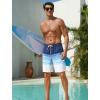 image:imageSILKWORLD Mens Swim Trunks with Compression Liner 2 in 1 Quick Dry Bathing Suit NoChafing Beach Shorts with Zipper PocketsStripes aMultitone Blue