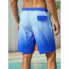 image:imageSILKWORLD Mens Swim Trunks with Compression Liner 2 in 1 Quick Dry Bathing Suit NoChafing Beach Shorts with Zipper PocketsStripes aOcean Blue Gradient