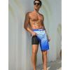image:imageSILKWORLD Mens Swim Trunks with Compression Liner 2 in 1 Quick Dry Bathing Suit NoChafing Beach Shorts with Zipper PocketsStripes aOcean Blue Gradient