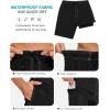image:imageSILKWORLD Mens Swim Trunks with Compression Liner Quick Dry Board Shorts 9 Stretch Bathing Suits with 4Hole WaistbandA00 Black