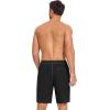 image:imageSILKWORLD Mens Swim Trunks with Compression Liner Quick Dry Board Shorts 9 Stretch Bathing Suits with 4Hole WaistbandA00 Black