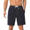 image:imageSILKWORLD Mens Swim Trunks with Compression Liner Quick Dry Board Shorts 9 Stretch Bathing Suits with 4Hole WaistbandA01charcoal Gray
